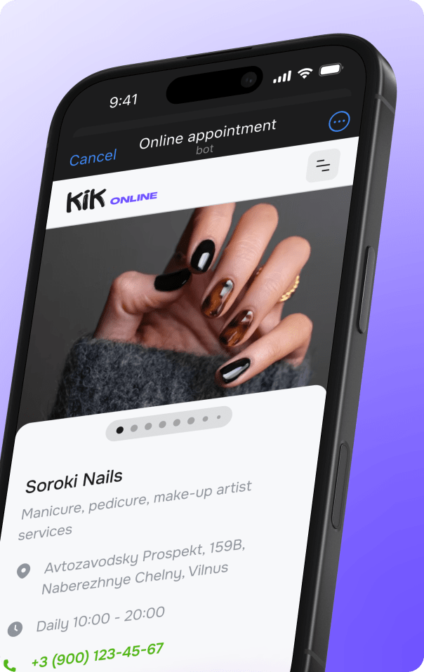 KIK Online – Инструмент для бронирования услуг - dev.family